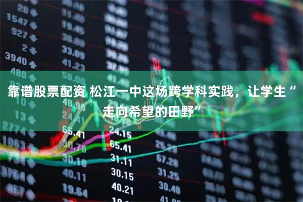 靠谱股票配资 松江一中这场跨学科实践，让学生“走向希望的田野”