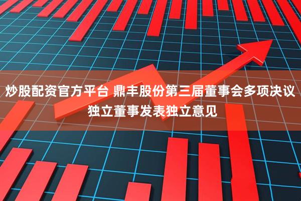 炒股配资官方平台 鼎丰股份第三届董事会多项决议 独立董事发表独立意见